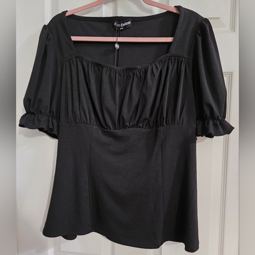 Scarlet Darkness Women's Renaissance Shirt Puff Sleeve Square Neck Peasant Top